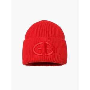Goldbergh Ski Real Racoon Fur Beanie Hat Red White Logo Hodd Goldbergh Beanies | REVOLVE main image 3